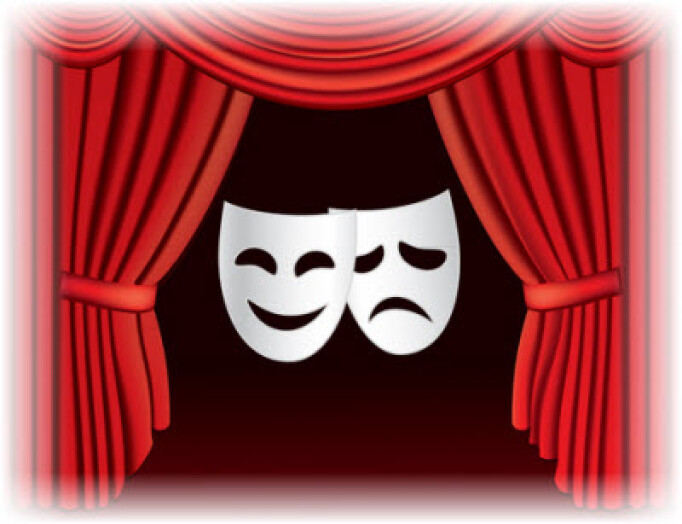 kurtyna i maski w teatrze